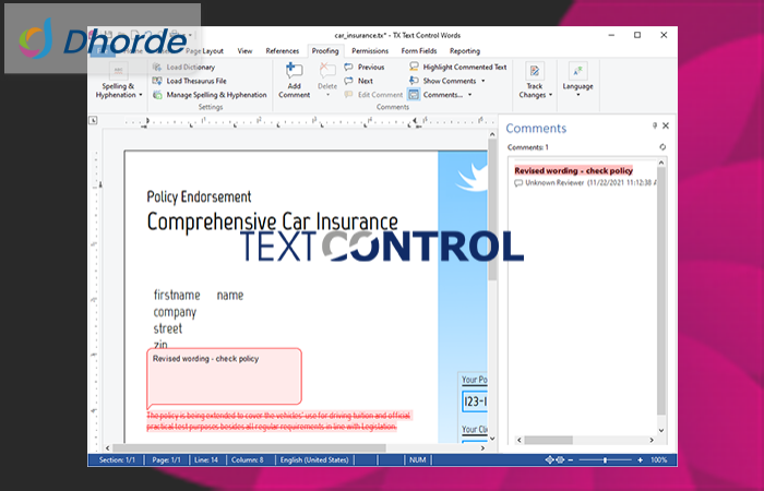 TX Text Control .NET for WPF