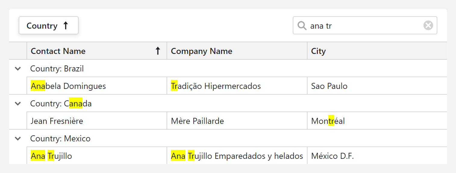 网格 - 搜索框、DevExpress Blazor UI 组件