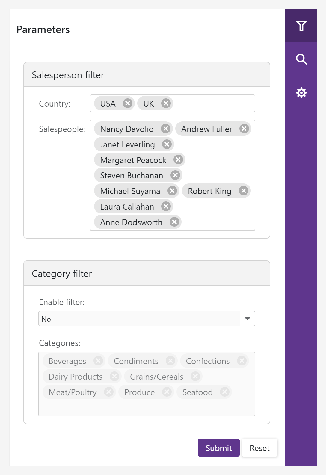 Blazor Native Report Viewer - 自定义参数面板布局