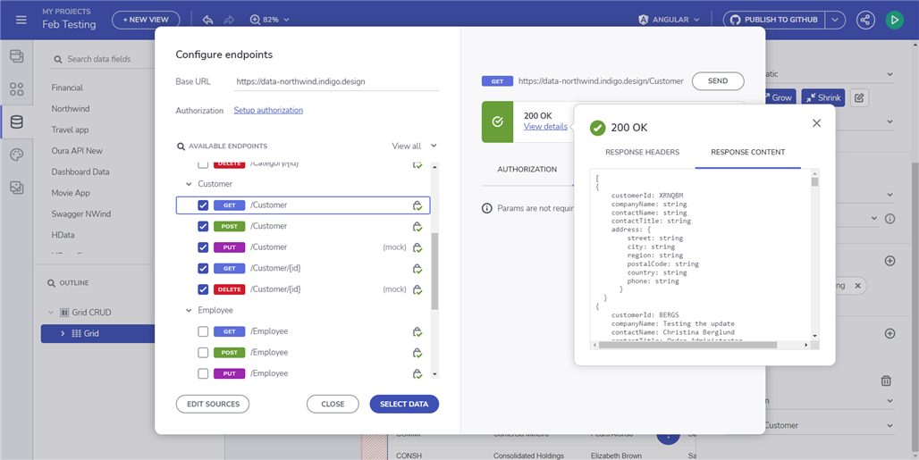 应用程序生成器中的网格增删改查操作
