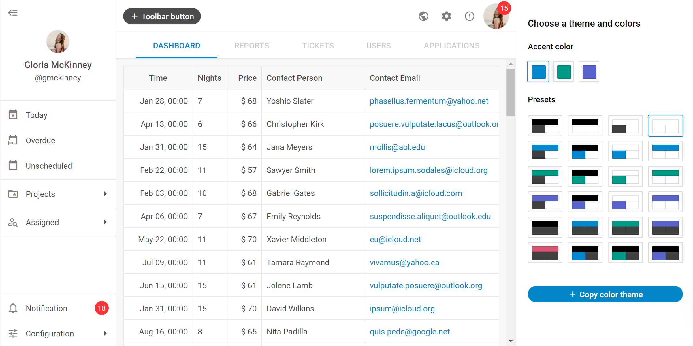 JavaScript UI widgets